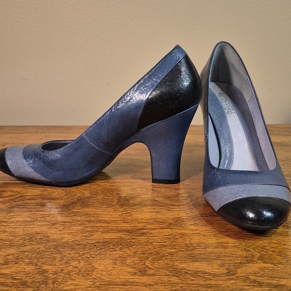 KENNETH COLE REACTION Retro Boca Girl Leather Pump Heels, Size 7M